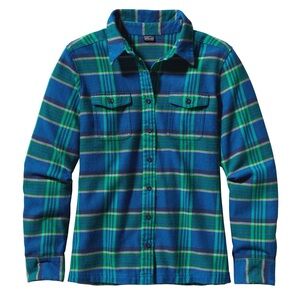 Patagonia Organic Cotton Plaid Shirt - Blue and Green